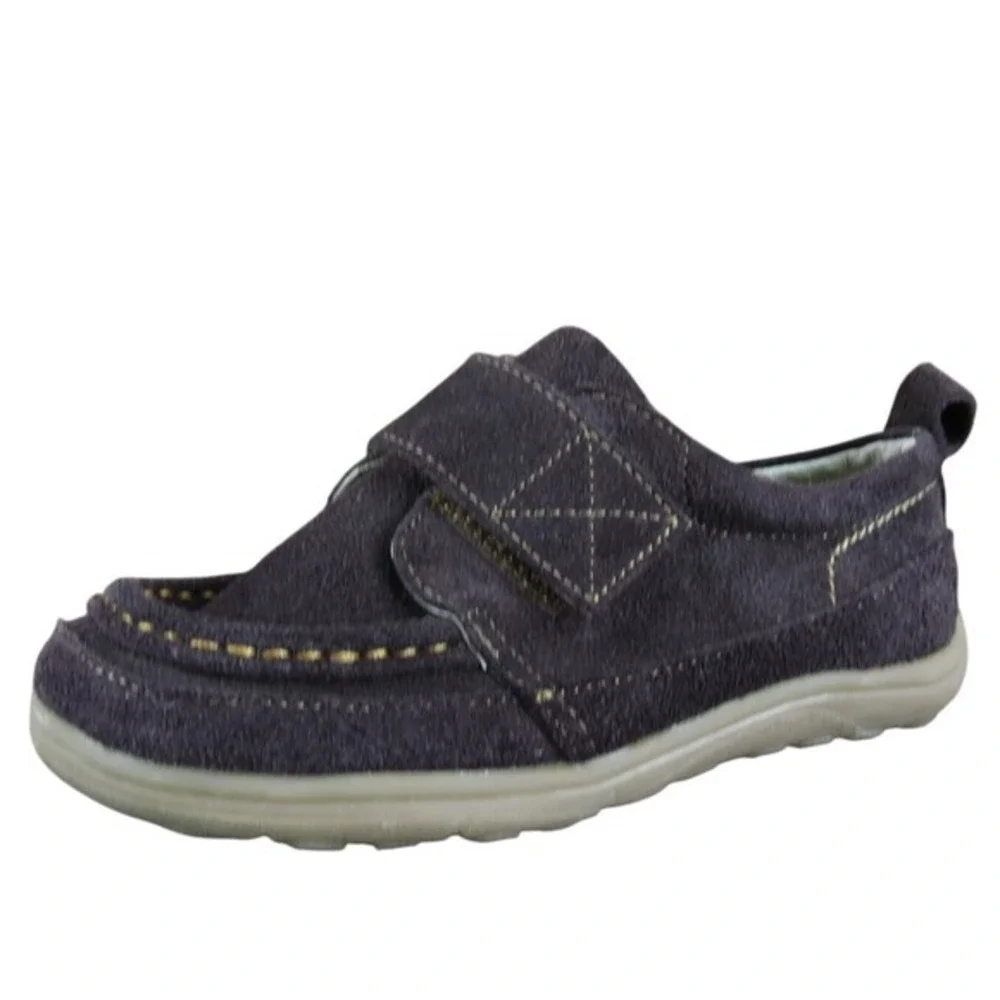 Kai Boys Sneaker  Sz T‎ 11.5 Medium Brown Leather Hook & Loop